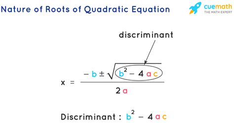 Quadratic Equation in Standard Form ax 2 bx c 0 Quadratic Equations can be factored Quadratic Formula x b (b2 4ac) 2a When the Discriminant (b24ac) is positive, there are 2 real solutions zero, there is one real solution negative, there are 2 complex solutions. . Difference of roots of quadratic equation